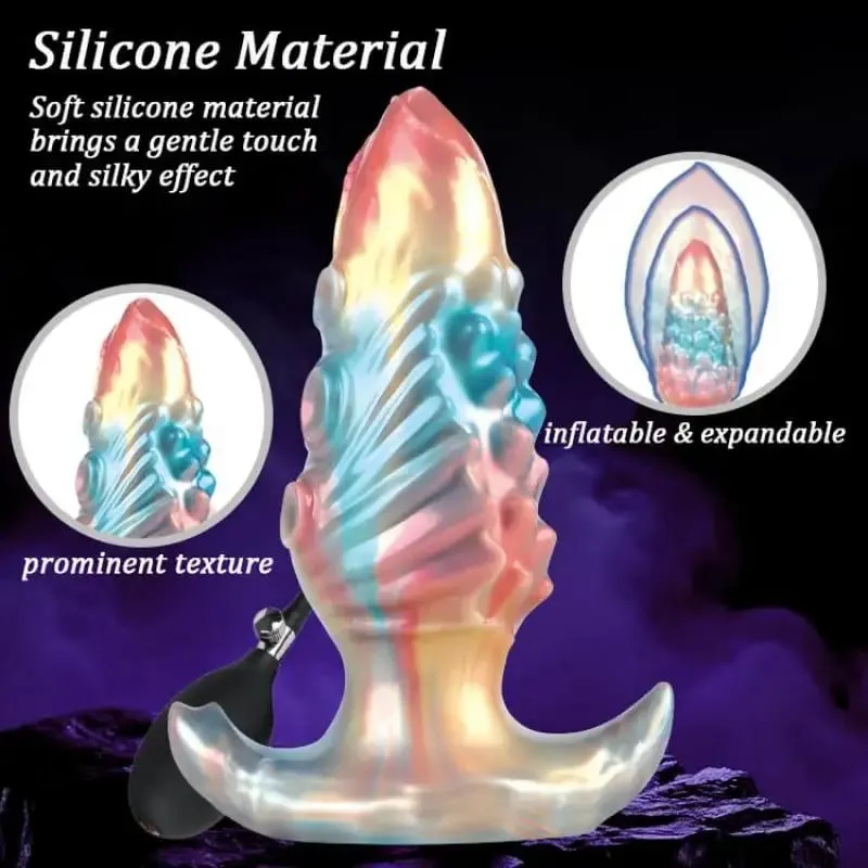Monster vibrador inflável tentáculo fantasia anal plug com base de curva de espessura ajustável brinquedos sexuais infláveis ​​grossos para mulheres homens
