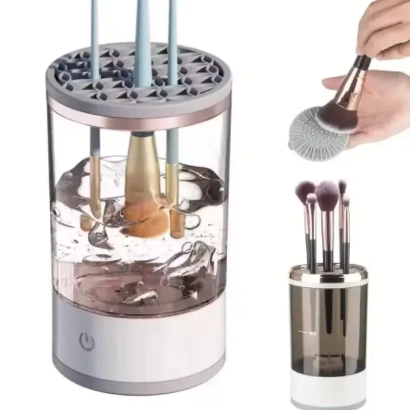 Portátil usb recarregável elétrica máquina de escova de maquiagem eficiente automático para casa viagens escovas cosméticas ferramentas de limpeza profunda — image 6