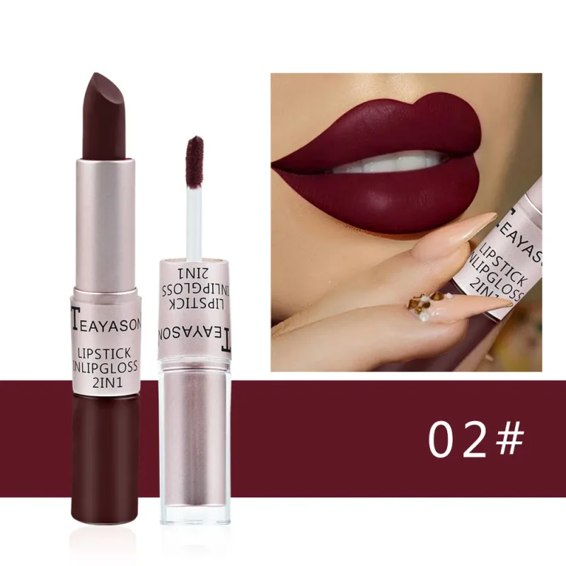 Matte Liquid Lipstick Waterproof Non Transfer Long Wear Pink Lip Gloss Tint Moisturizing Makeup for Women Ladies — image 8