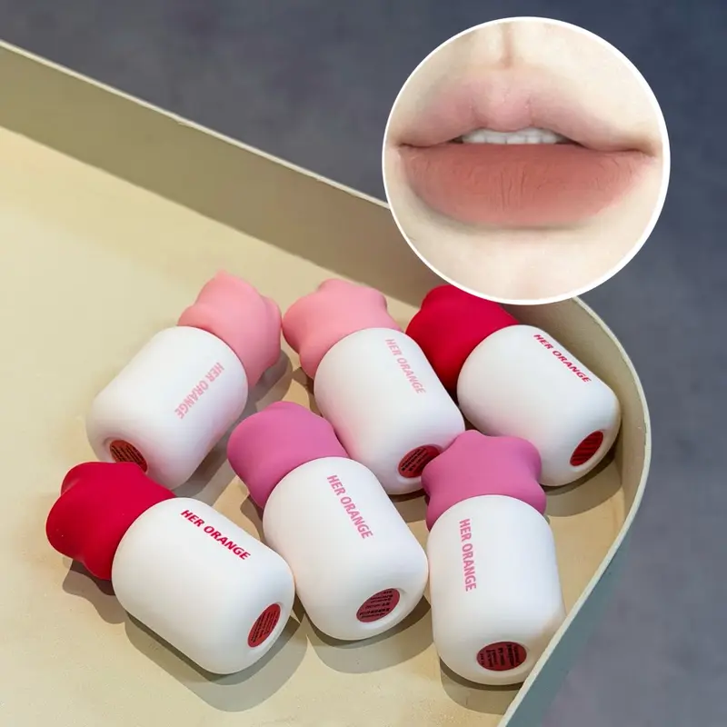 Herorange Soft Matte Lip Mud Não Secante Longo Desgaste para Viagem Diária Acessível Maquiagem