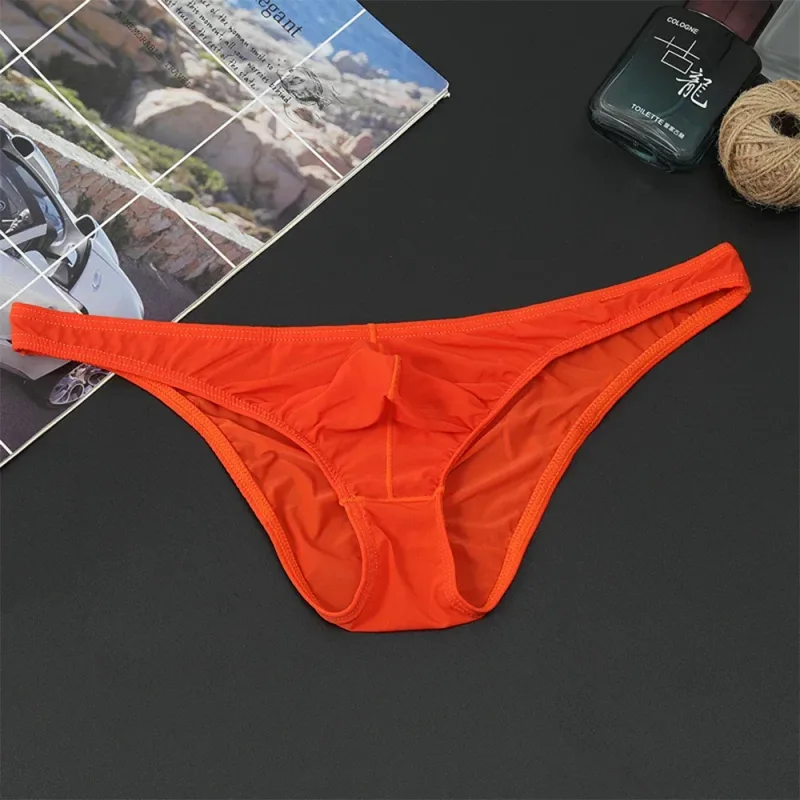 1PC Summer New Underwear Men's Ice Silk Briefs Ultra-thin Transparent Breathable Sexy Comfortable Low Waist Underpants for Men — image 26