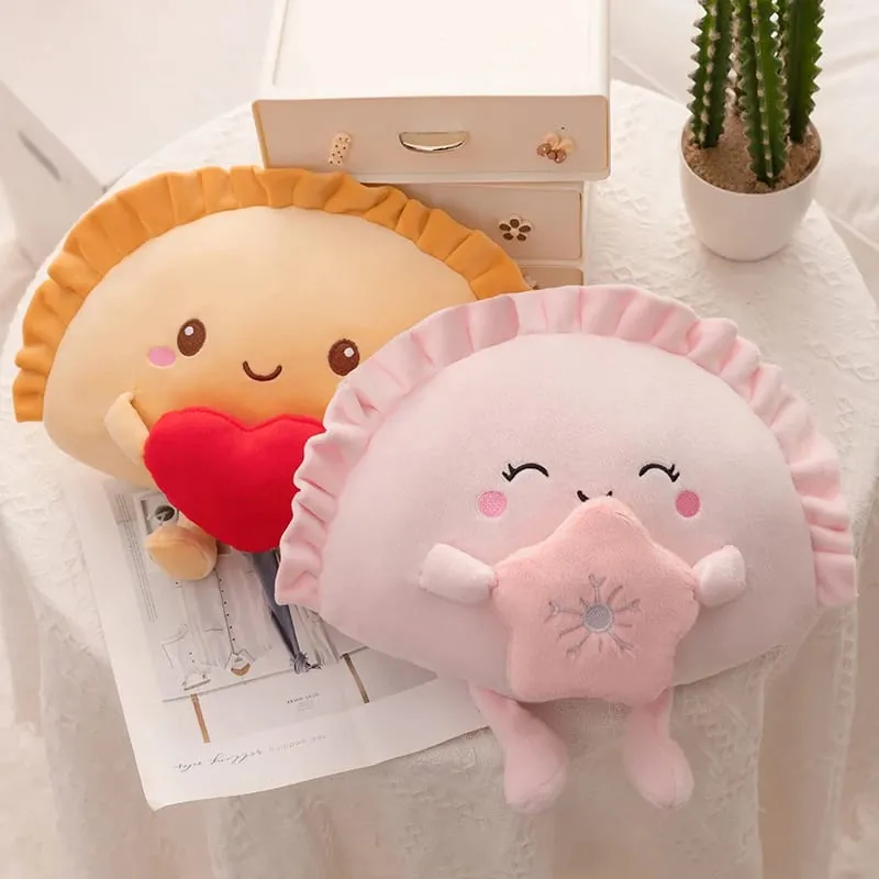 New 35cm Dumpling Plushies Pillow Cushion Kawaii Food Fried Dumpling Soft Toy Heart Cherry Blossom Hug Pillow Cute Gift