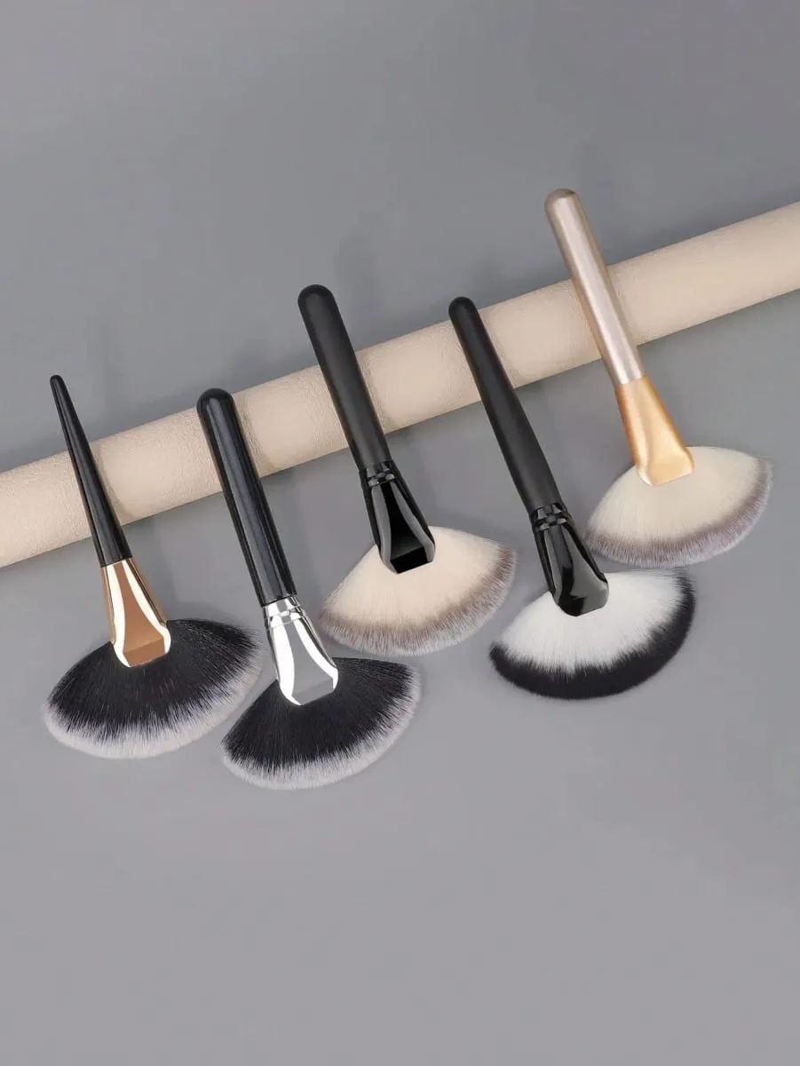 1/2 pçs grandes ventilador pincéis de maquiagem facial fundação blush corretivo escova ferramentas cosméticas pincel pincel de maquiagem de cerdas macias