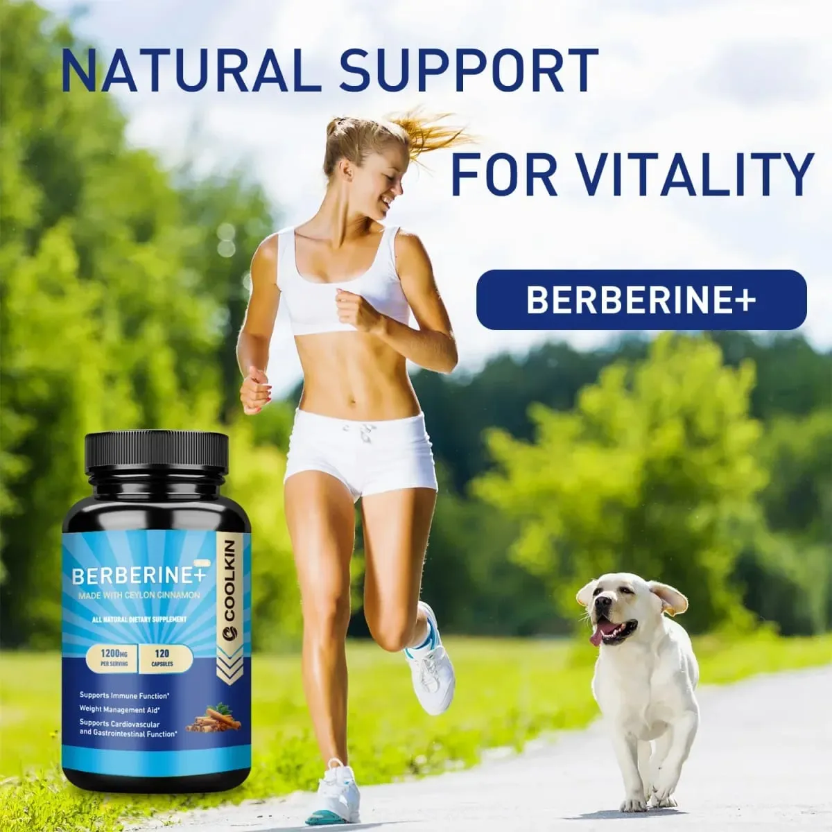 Premium Berberine HCl 1200 Mg Plus Organic Ceylon Cinnamon - Immune System Support Weight Management Supplement