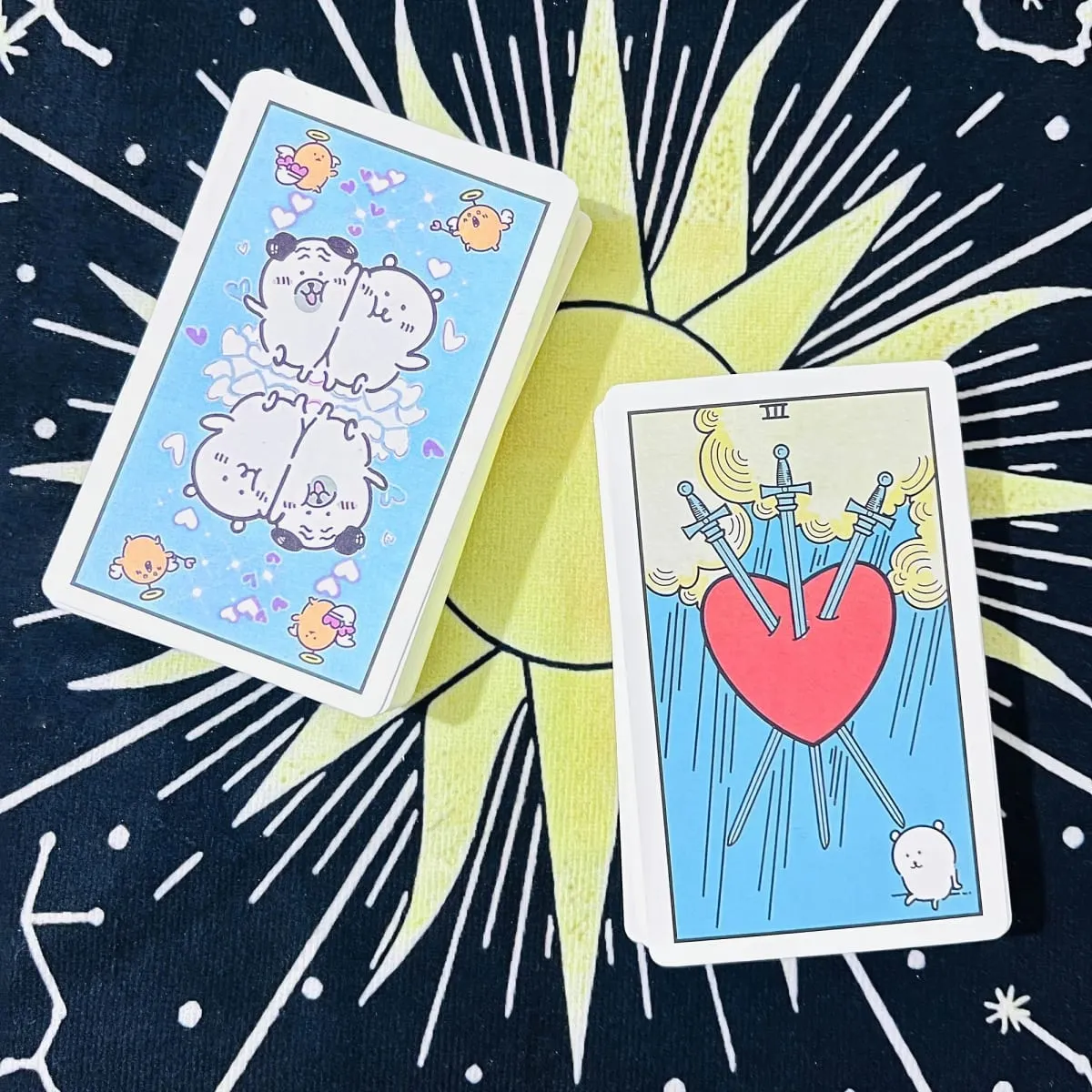 Bonito auto-zombando urso tarô jogo de cartas criativo mesa dos desenhos animados cartas de tarô entretenimento poker aprendizagem baralho futuro fortu