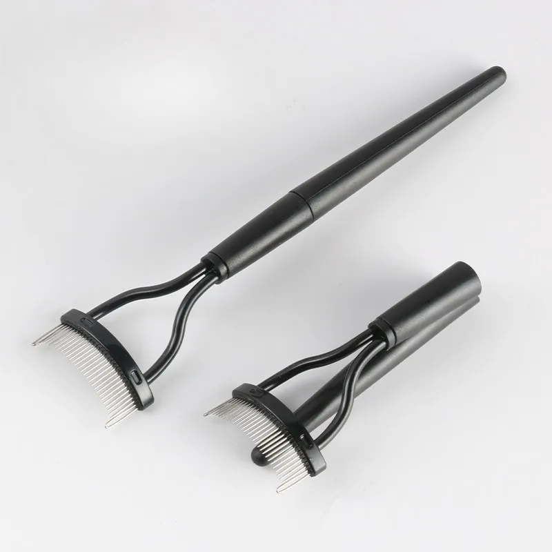 1pc design curvo escovas de cílios pentes separador dobrável aço inoxidável ferramenta pentear cílios beleza portátil