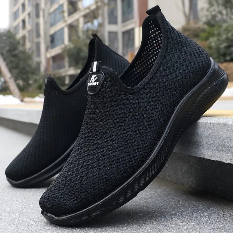 Men's Fashionable Solid Woven Knitted Running Shoes - Lightweight Breathable and Non-Slip - Perfect Sports Shoes for Outdoor Adventure Ideal for Men's Solid Lace-Up Casual Shoes for Sports Enthusiasts Lightweight Ou