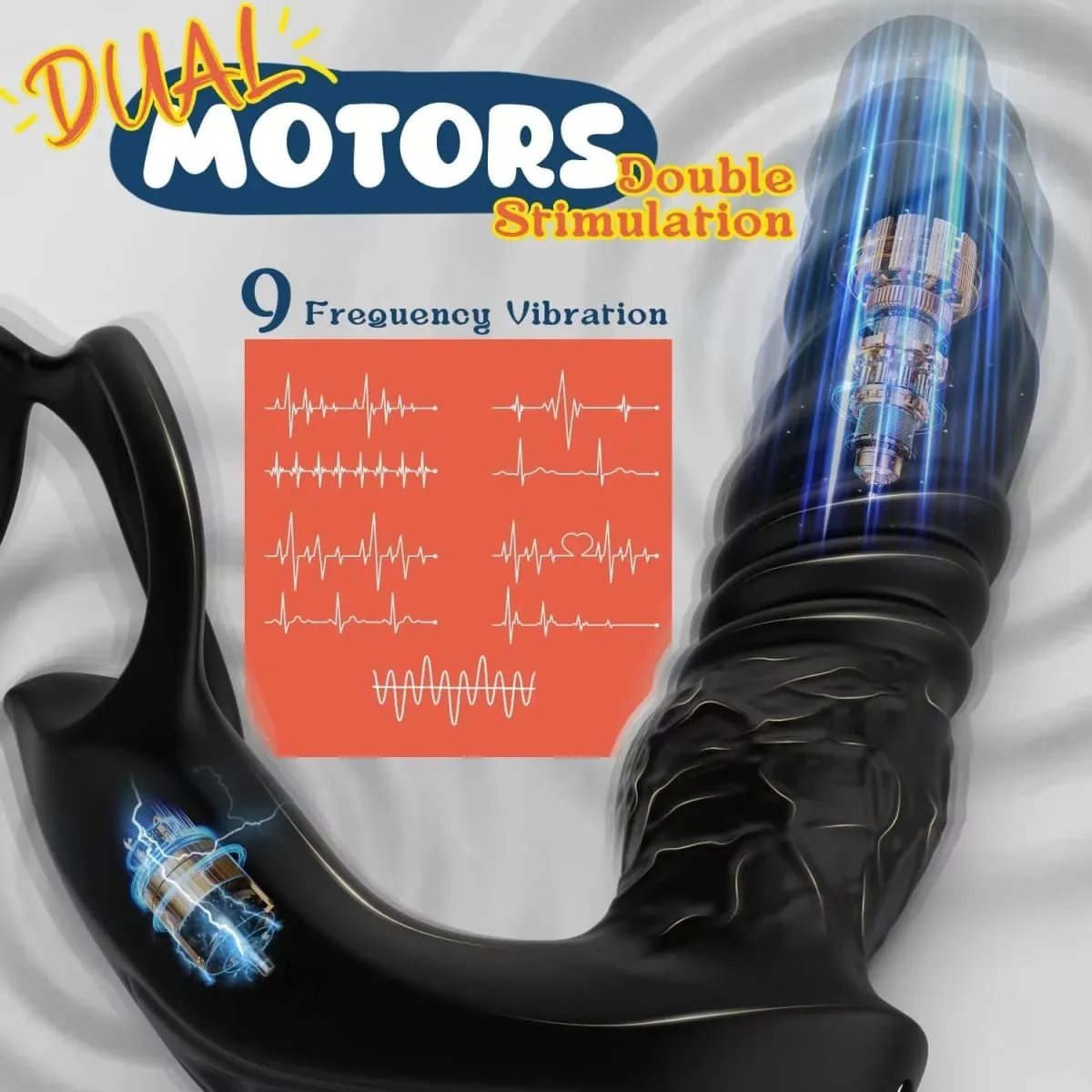 Bluetooth app vibrador vibrador massageador de próstata empurrando telescópica próstata anal com anel peniano brinquedo sexual para homens casais — image 3