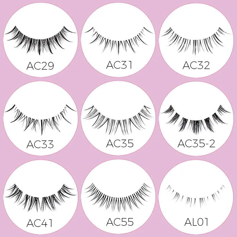 Abestyou 3d curto 9mm falso cils pequeno fino luz olho de gato camélia alado chicote transparente listra clara vison cílios inferiores