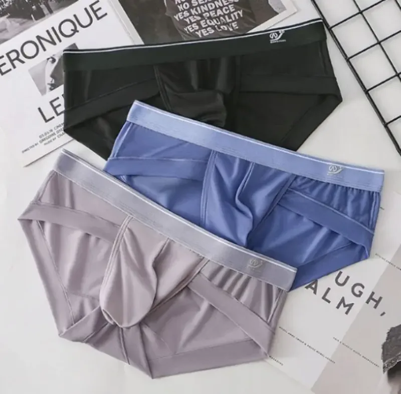 Cuecas masculinas respirável 3d bolsa leve biquíni masculino macio puro conforto secagem rápida elástico triângulo para o verão