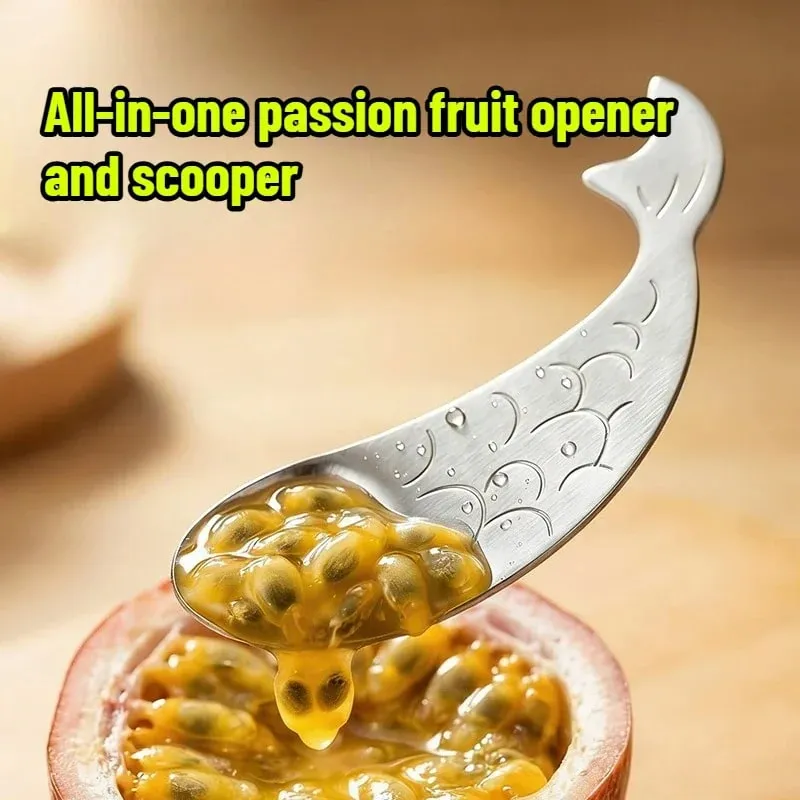 Ferramenta de corte de frutas de paixão, função dupla, colher de frutas de aço inoxidável integrada, fácil limpeza, aparelho de cozinha — image 7