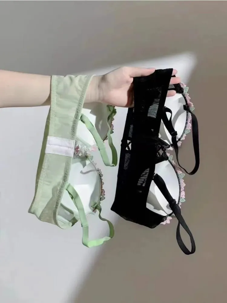 Londres anime bralette-sutiã delicado sem fio para conjunto adolescentes japonês verão roupa interior pequeno busto close-fit sutil fascínio