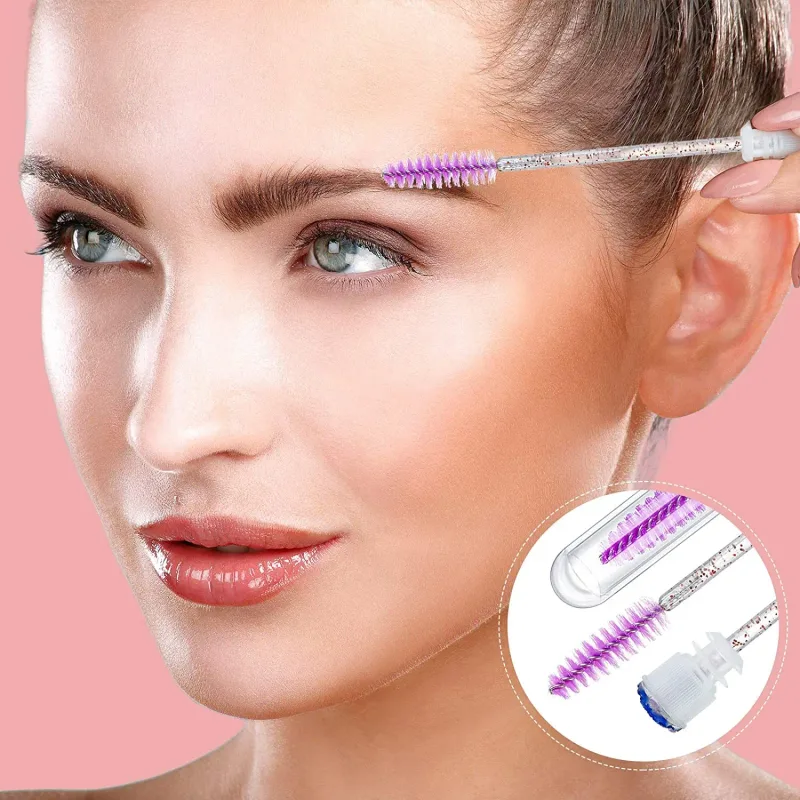 50/100 Viên Có Thể Tái Sử Dụng Lông Mi Bàn Chải Ống Cho Cây Nối Mi Dùng Một Lần Mascara Hoa Dây Chải Lông Mày Applicator Lông Mi Bàn Chải