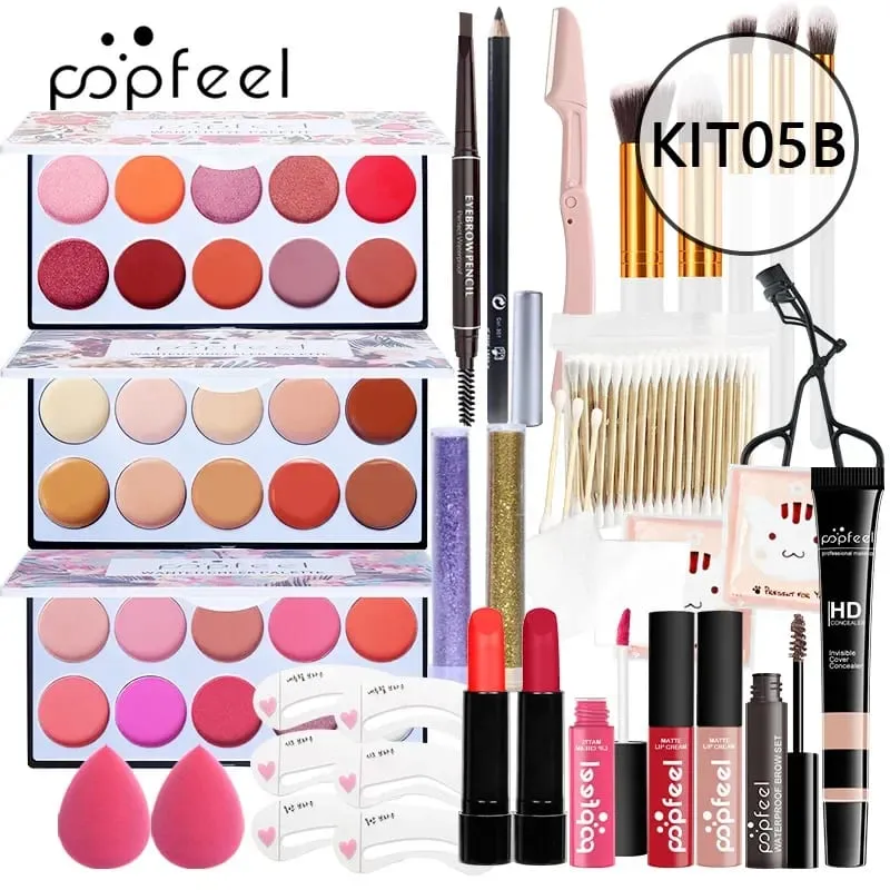 Christmas Makeup Gift Box Foundation Eyeshadow Powder Long Lasting Lip Ink 27 Pieces Birthday Gifts Makeup for Women Full Kit