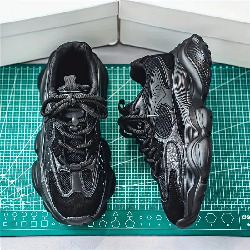 Sapatos casuais masculinos com sola grossa e tendência de primavera e outono, novos sapatos confortáveis ​​para pai, para viagens ao ar livre
