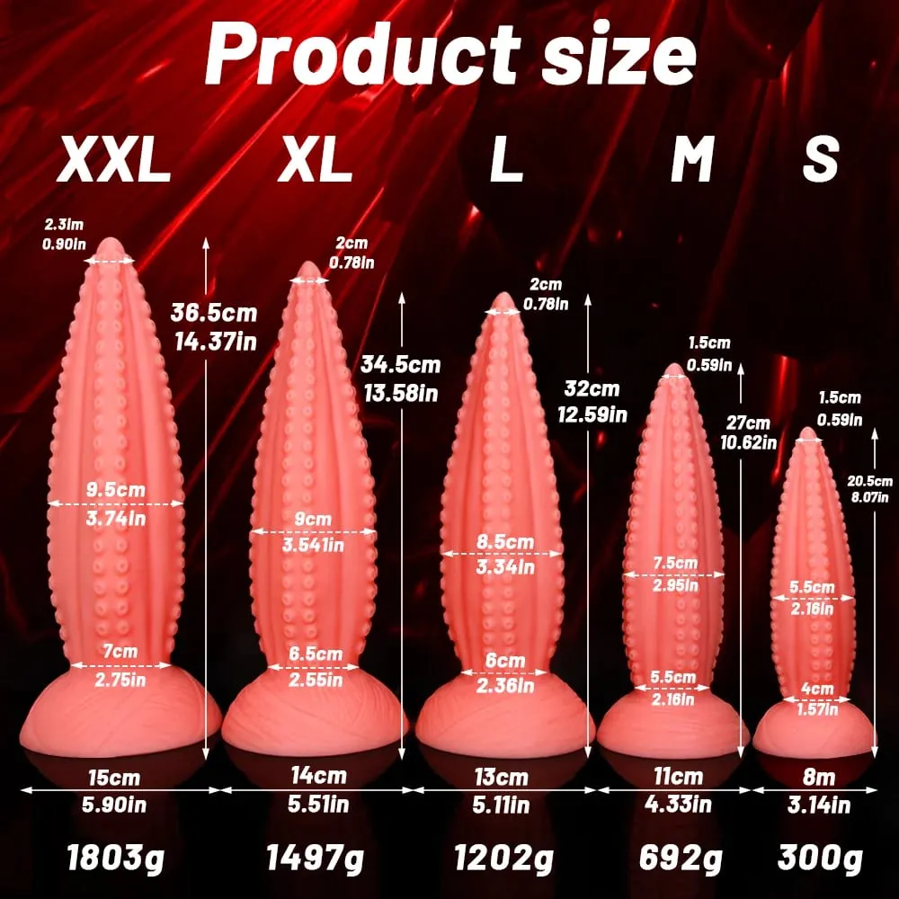 5 tamanhos grandes vibradores anal macio silicone longo butt plug monstro vibrador enorme rosa tentáculo vibrador masturbar brinquedos sexuais para mulheres homens