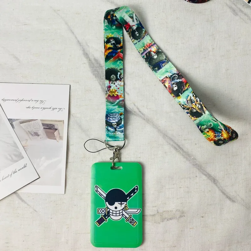 Anime dos desenhos animados titular credencial chaveiros pescoço cordão para cartão de passagem anime titular do cartão de crédito chaveiro correias atacado