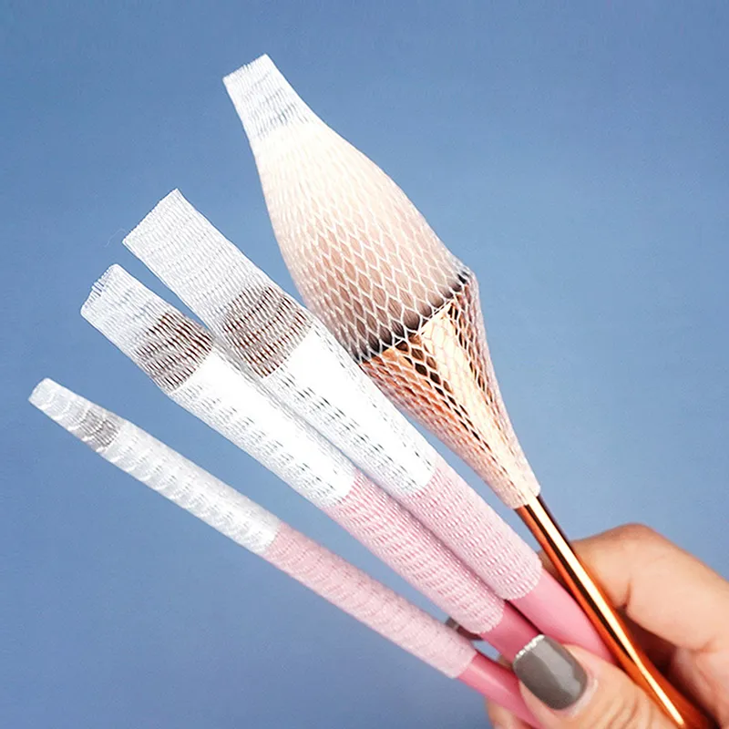 【M】 20 unidades de rede flexível de malha, protetores de cobertura, bainha, beleza, cosméticos brancos, pincéis de maquiagem, ferramenta conveniente
