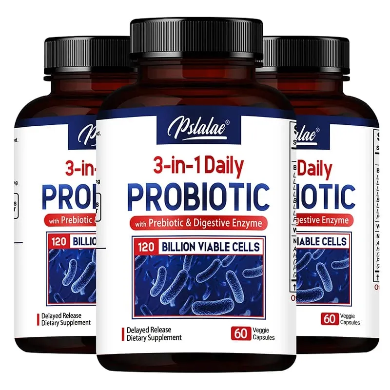 Probiotics + Prebiotics + Digestive Enzymes - Improves Digestion and Immunity Relieves Constipation Supports Intestinal Health