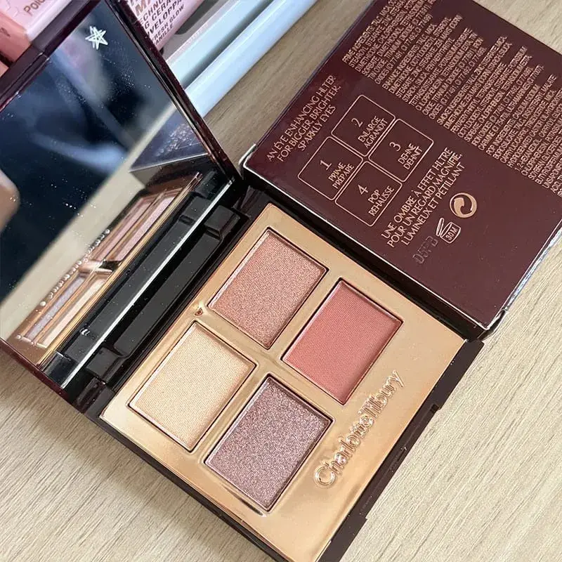 Conjunto de maquiagem luxuoso ct, paleta de sombra de quatro cores, pó fosco, efeito corretivo facial, batom de alta qualidade, cosméticos femininos
