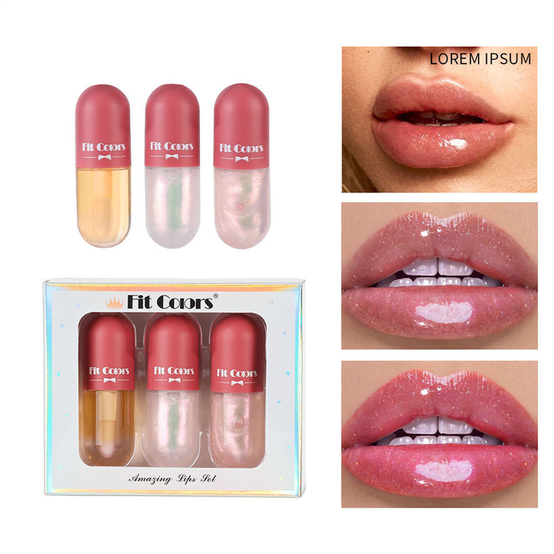 Mini cápsula líquida labial blam hidratante transparente mudança de cor lábio plumping óleo espelho geléia plumping brilho labial cosméticos