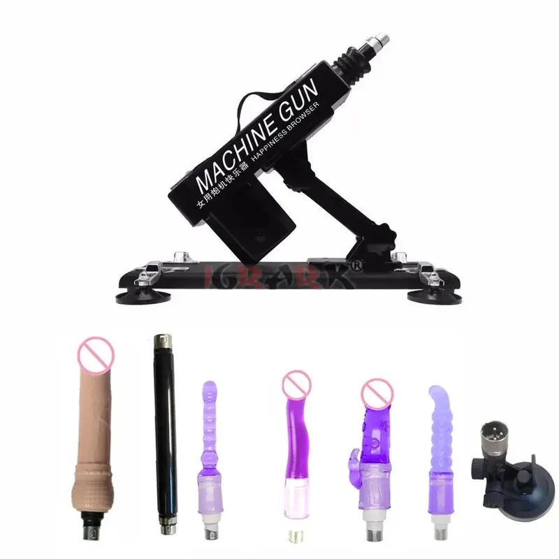 Máquina sexual vibartor automática, motor forte, com acessórios de vibrador, arma ajustável, máquina de amor, brinquedos sexuais para homens, mulheres, jogo adulto