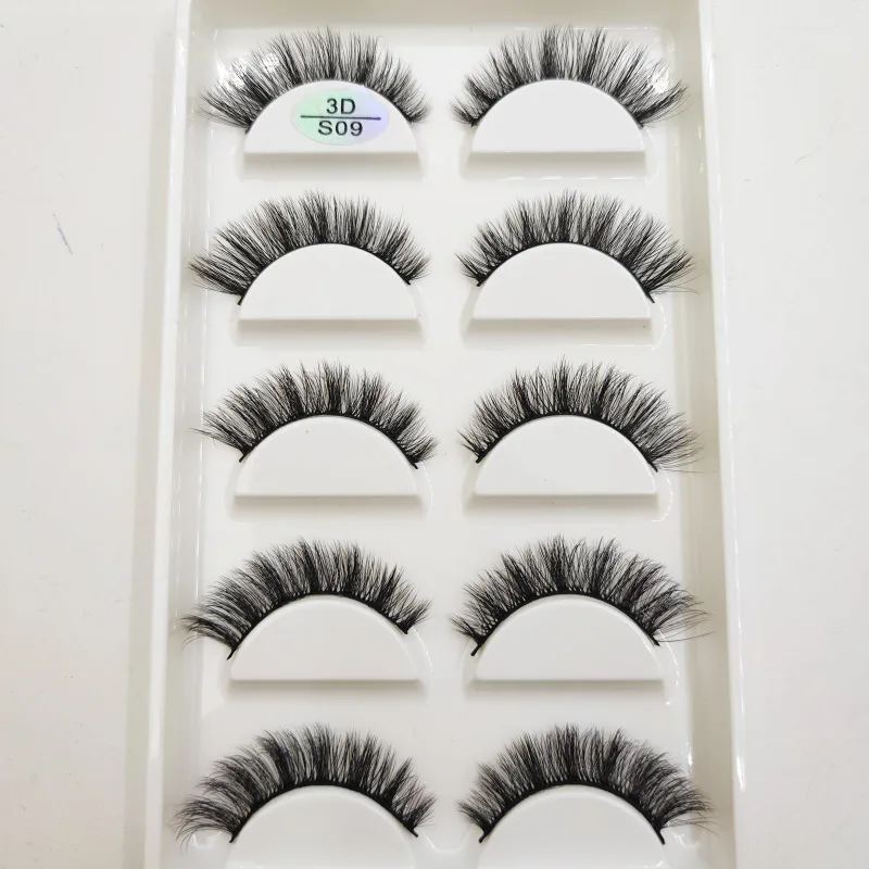 Natural 3d vison cílios postiços macios finos fofos cílios falsos maquiagem cílios beleza gato cilios 5 pares 15 estilos
