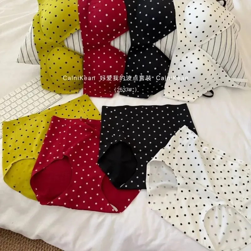 Sutiã retrô americano de bolinhas, sem costura, v profundo, sem fio, suporte de gelatina, conjunto de lingerie anti flacidez, conforto sexy, conjunto de sutiã sexy moyisu