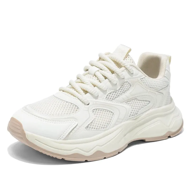 Men's light mesh casual Chunky sneakers four seasons soft-sole breathable outdoor Racing running shoes youth Speed sports shoes