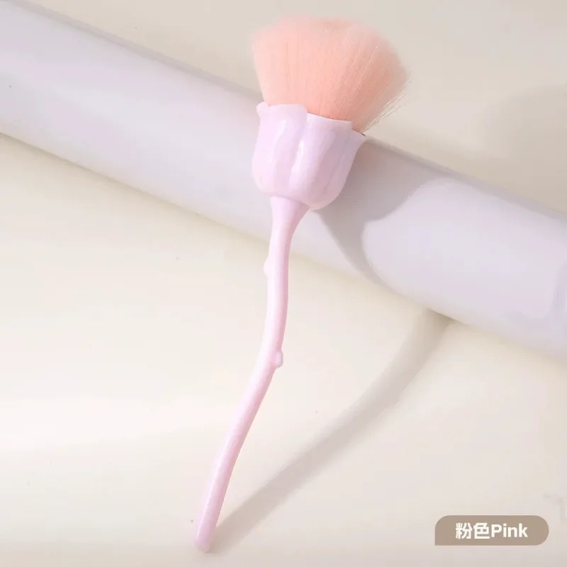 Rose Flower Shape Makeup Brush Round Makeup Loose Powder Brushes Manicure Nail Polishing Dust Removal Brush Beauty Make Up Tools