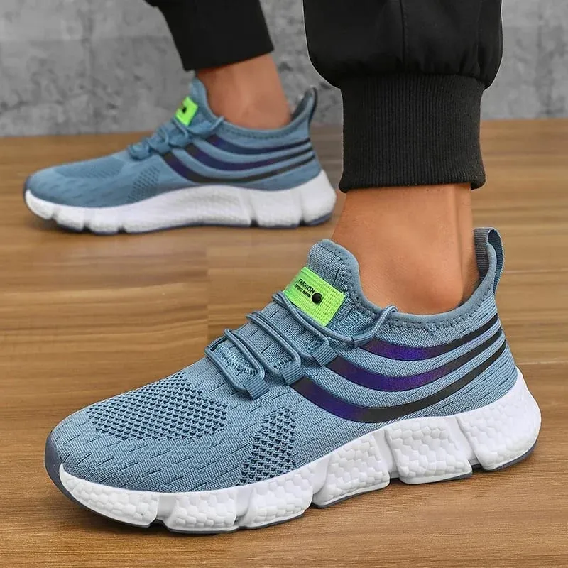 Tênis masculino confortável respirável sapatos de plataforma verão homem tênis de corrida respirável confortável moda tênis de caminhada