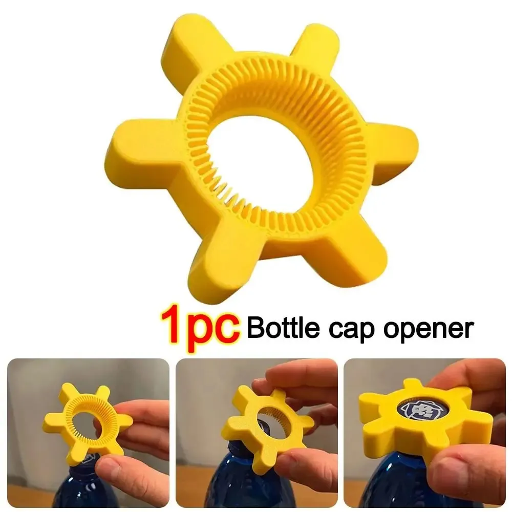 便攜式多功能開瓶器黃條用品旋轉開瓶器塑膠開瓶器廚房工具