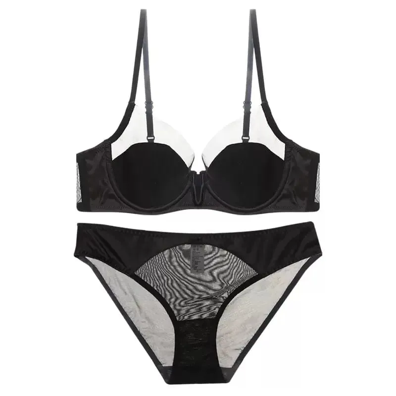 Malha francesa sexy suave roupa interior push-up copo fino sutiã macio underwire — image 9