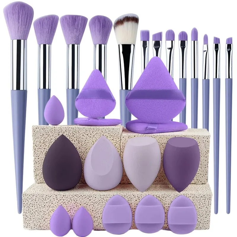 Pincéis de maquiagem 8-29pcs kit de maquiagem profissional feminino cosméticos pincel de pó macio sombra fundação conjunto completo ferramenta de beleza de viagem