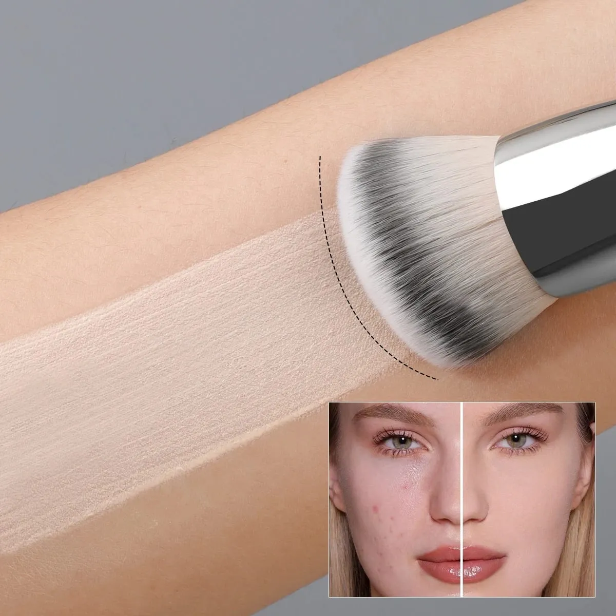 1/3 pçs fundação corretivo escova premium contorno blush escovas impecável sob o olho denso rosto pincel de maquiagem para misturar