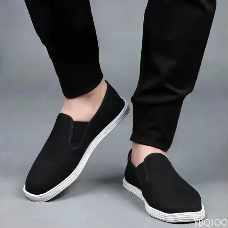 Novos sapatos de pano masculinos feitos à mão respirável apartamentos confortáveis ​​sapatos de trabalho leves casuais masculinos sapatos de lona preguiçosos zapatos homme