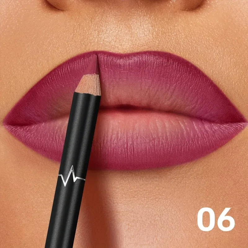 Pudaier 6-Color Waterproof Matte Lip Liner - Long-Lasting Non-Transfer Formula Matte Finish 6 Versatile Shades