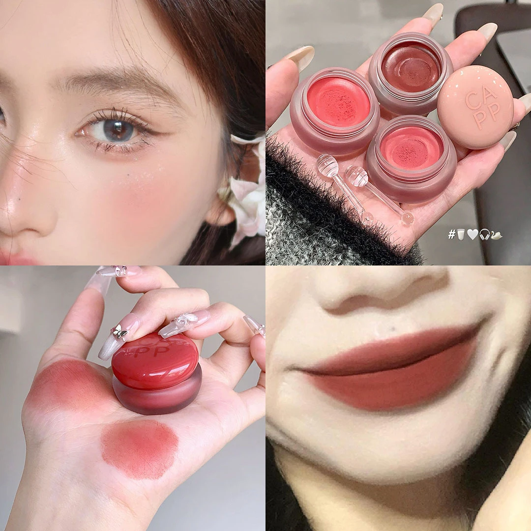 Canned Lip Mud Mist Lipstick Moisturizing Velvet Matte Mousse Solid Lip Gloss Cheek Blush Cream Tint Lips Makeup Korean Cosmetic