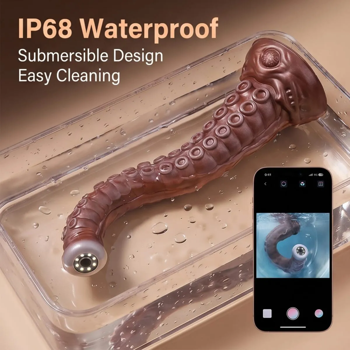 Long Extendable Octopus Tentacles App Controlled Anal Plug with Peeping Hole Suction Cup Base Anal Dilator Speculum Sex Toy
