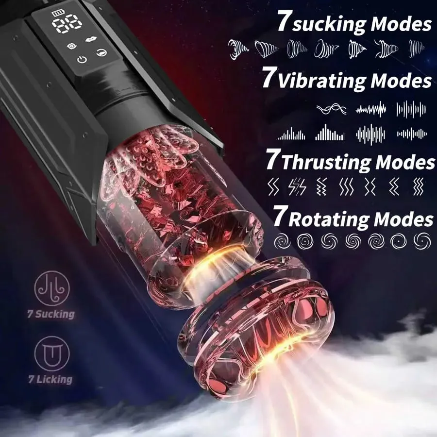 Stroker masturbador masculino automático com 7 impulsos rotativos lambendo adulto bolso buceta masculino brinquedo sexual boquete máquina de sexo