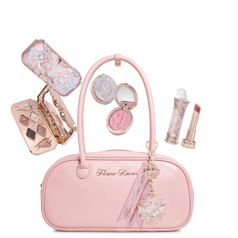 Flor sabe cavaleiro unicórnio conjunto de maquiagem sombra blush batom com sacola bonito kawaii beleza presente conjunto edição limitada