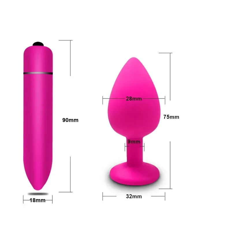 S/m/l plug anal vibrador de bunda feminino/homem silicone macio em forma redonda bala erótica anal plug bala gay brinquedos sexuais para adultos — image 10