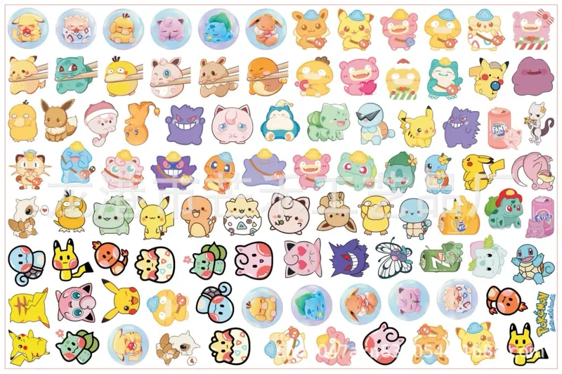 Pokemon Acrylic DIY Patch Kawaii Pendant Special-shaped Cutting Anime Cartoon Double-sided Printing Keychain Hairpin Material