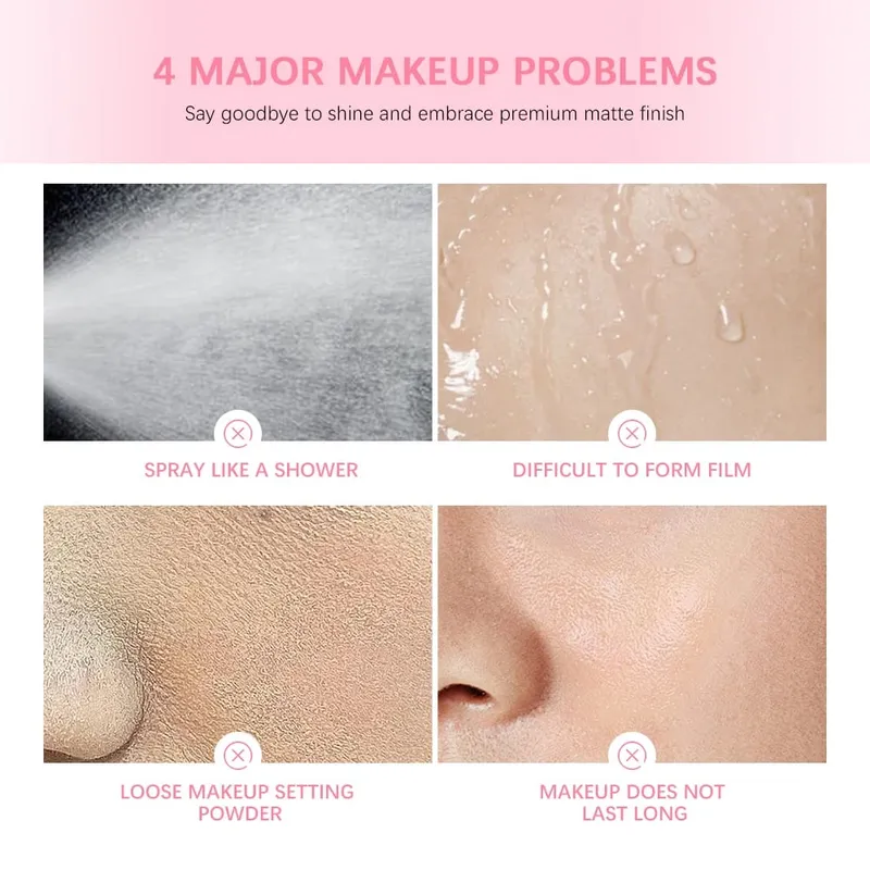 Setting Powder and Setting Spray Set Ultimate Blurring Oil Control Matte Waterproof Long-Lasting Blurs Oil Control Makeup Kit