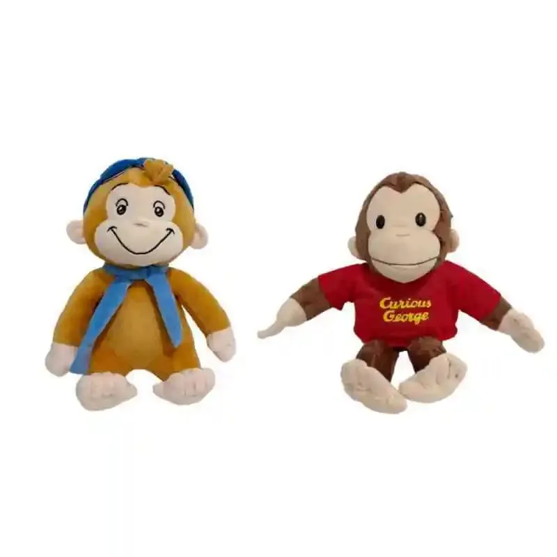 Novo anime fogo departamento bombeiro curioso george pelúcia bonito bebê curioso george macaco pelúcia animais macios plushie travesseiro boneca brinquedo — image 14
