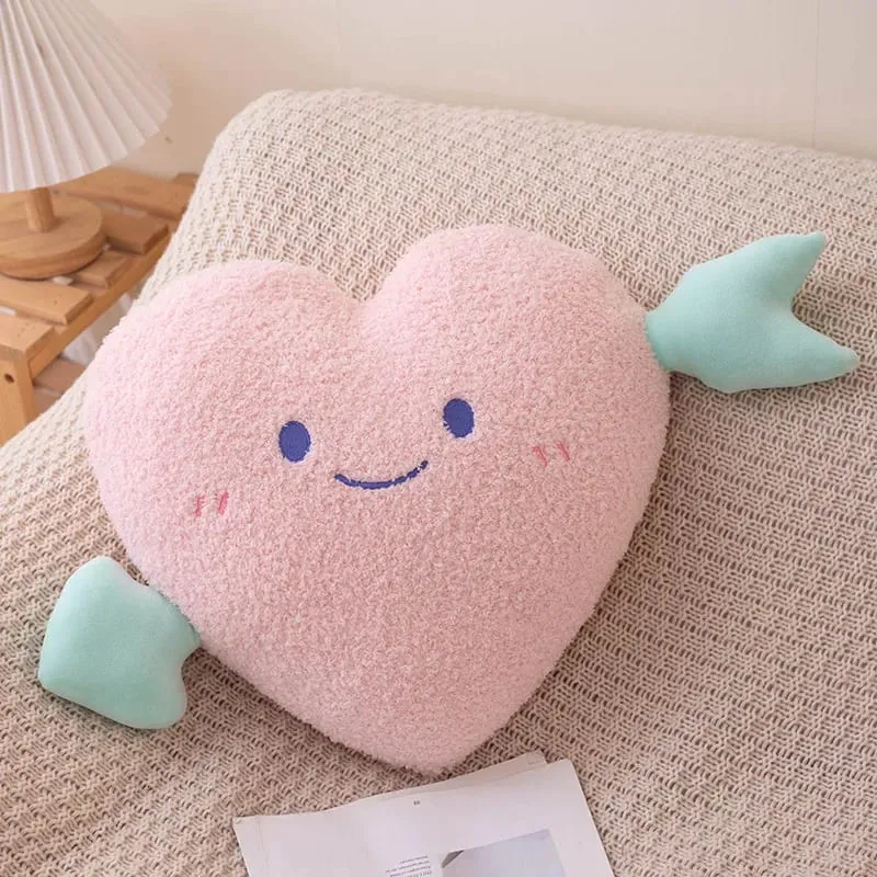 Soft Plush Rainbow Smile Pink Heart Pumpkin Throw Pillow Stuffed Hug Cushion Unicorn Plush Toy Massage Pillow for Girl Bedroom — image 1