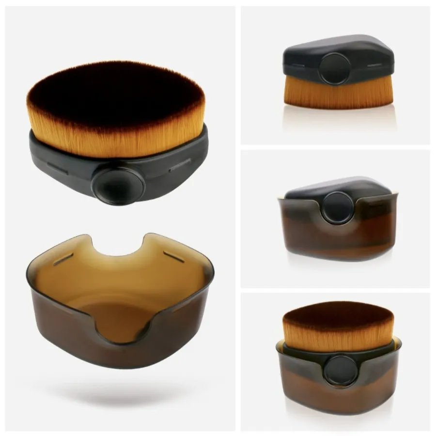 Pincel facial multiuso com estojo, base, blush, pó, creme líquido, ferramenta de maquiagem amigável para viagens — image 4