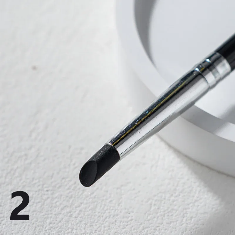 Preto silicone delineador escova lâmina multi-purpose sobrancelha batom pincéis fácil de usar pintura de unhas caneta olhos moldar maquiagem