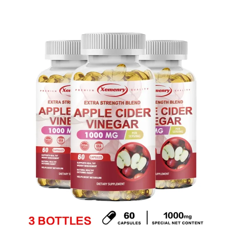 Apple Cider Vinegar Capsules - Fat Burning Detox Slimming Boosts Metabolism Healthy Weight Management