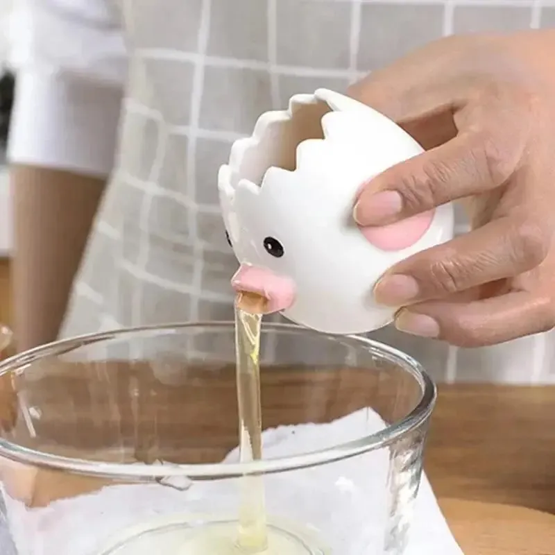 Engraçado pequeno pintinho separador adequado ovos gema branco separador cerâmica criativo dos desenhos animados ovos ferramentas de cozinha casa cozinhar acessório